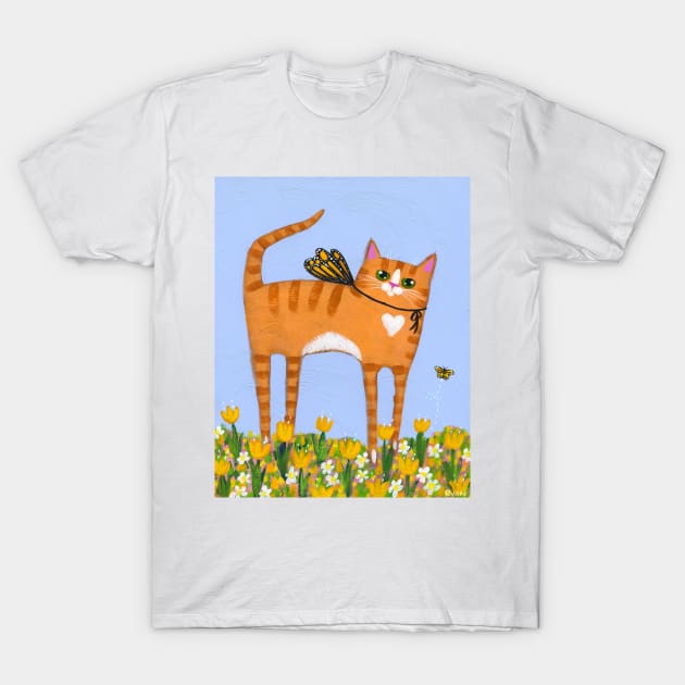 Ladylegs In The Tulips T-Shirt by KilkennyCat Art